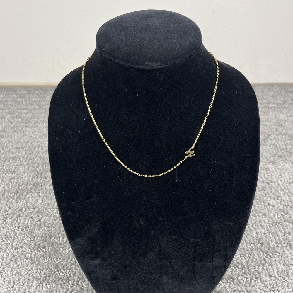 J.Crew Gold Tone Initial W Letter Pendant Chain Necklace Women Jewelry